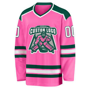 Conçu sur mesure bleu marine col en V maillot de hockey pour adultes OEM équipe Sportswear hockey sur glace uniforme veste avec broderie motif vierge - Product Image 4