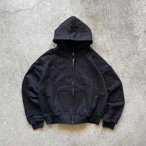 Fabricants personnalisés Sweat à capuche zippé en coton brossé Poids lourd Baggy Sweat à capuche zippé Oversized Crop Streetwear Hoodie UNISEX - Product Image 1