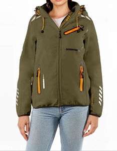 Chaqueta Softshell para mujer, elegante chaqueta forrada de lana a prueba de viento para exteriores, impermeable, transpirable, para exteriores, chaqueta Softshell para mujer - Product Image 6