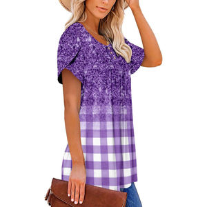 Casual Active Top <b>Ladies</b> <b>Blouse</b> and Shirts Women Long Sleeve for Women Plain <b>Summer</b> Crop Top Cotton Dyed Crew Neck 100% Cotton - Product Image 1