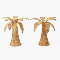 Grand Palmier en Rotin Décor Fait Main Matériau Naturel Écologique Style Boho Rustique Accent Tropical Durable