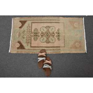 Vintage 180cm X 320cm Beige Turkish <b>Rug</b> Handmade Large Area Polyester Wool Latex <b>Abstract</b> Patchwork Hallway Room <b>Rugs</b> - Product Image 5