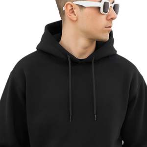 <b>Men</b> <b>Plain</b> <b>Black</b> Hoodie Classic Pullover <b>Sweatshirt</b> with Kangaroo Pocket Soft Fleece Casual Streetwear for Autumn Winter - Product Image 6