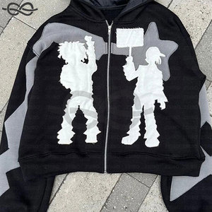 Precio de fábrica al por mayor de los hombres de diseñador sudaderas con capucha pantalones chándal 100% algodón Puff impresión Streetwear invierno bordado - Product Image 3