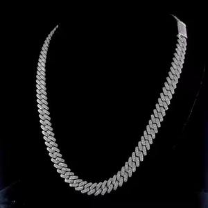 Moissanite Diamond Cuban Link <b>Chain</b> Anniversary Gift For Men's 15mm Round Cut <b>Iced</b> <b>Out</b> Jewelry 925 Sterling Silver - Product Image 3