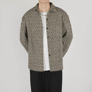 OEM Custom <strong>Men</strong> Boucle Plus Size Shacket Crop Wool <strong>Tweed</strong> Trucker Man <strong>Jacket</strong> - Product Image 2