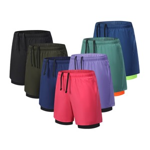 Pantalones cortos 2 en 1 con estilo para hombre, pantalones cortos deportivos de secado rápido de alta elasticidad, longitud media, pantalones cortos personalizados para correr, envío DDP - Product Image 6