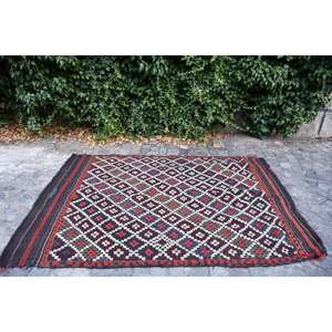 Tradicional rojo blanco 5,6 X 11.1ft lana alfombra de área grande diseño de retazos alfombra turca para adolescentes látex para pasillo dormitorio - Product Image 4