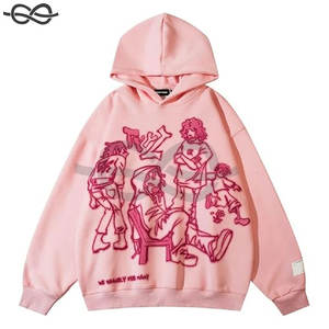 Sweat à capuche surdimensionné pour hommes, poids lourd, Streetwear, polaire 3D vintage délavée à l'acide pour l'hiver, pull sans ficelle, vente en gros - Product Image 4