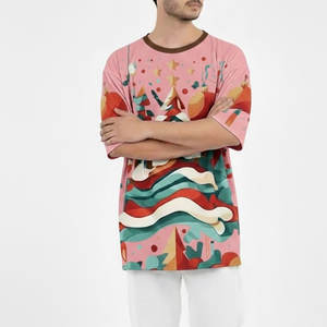 Chemise imprimée de Noël en sublimation, tissu extensible en polyester doux et respirant, 100% polyester - Product Image 4