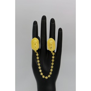 Arabic Fashionable Gold Plated Finger <b>Ring</b> With Tassel Layered Chain Double Arabic Special <b>Adjustable</b> <b>Ring</b> for Women and Girls - Product Image 4