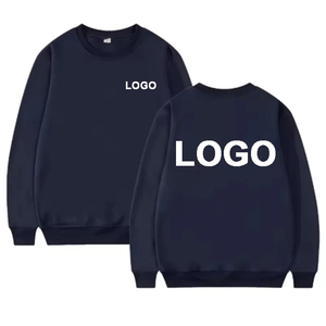 Sweats à capuche imprimés avec logo personnalisé de haute qualité motif solide brodé col rond hiver sweats doublés en polaire 100% coton - Product Image 1