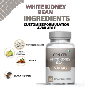 Cápsulas de extracto de frijol blanco de etiqueta privada 150 Suplemento de hierbas Control de peso natural Soporte renal - Product Image 2