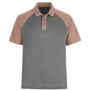 Polo personalizado de verano para hombre, color de manga en contraste con parte delantera trasera gris, camisetas polo de talla grande para caballero - Product Image 1