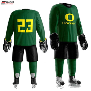 Ensembles d'uniformes de hockey sur glace rouge personnalisables 100% Polyester Logo personnalisé Nom de l'équipe Séchage rapide Respirant Approprié à l'âge Unisexe Adulte - Product Image 5