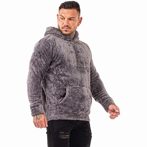 Pull à capuche en fausse fourrure Sherpa épais avec poche Design personnalisé hiver chaud logo personnalisé pull-over - Product Image 2