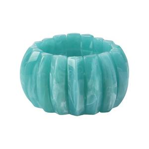 Pulsera de resina Rosa Retro de moda con colores claros Acrílico y patrón de flores de diamantes Brazalete de joyería para mujer POR HF CRAFTS - Product Image 1