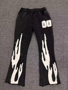 Street Custom Streetwear Tracksuit High Quality Flare Sweat Pants Blank Unisex Hoodie and Stacked Jogger Set Men - Product Image 5