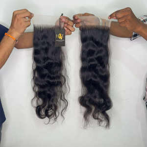 Indian Raw 11A 12A Grade Factory Precio al por mayor Paquetes de cabello humano rizado crudo indio y cierre frontal de encaje HD 6x6 - Product Image 1