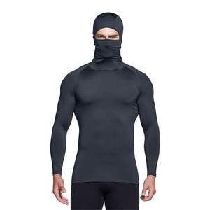 Hombres Negro Elegante Compresión Con Capucha Camisas Gimnasio Fitness Correr Transpirable Secado rápido Rendimiento al aire libre Camisa - Product Image 1