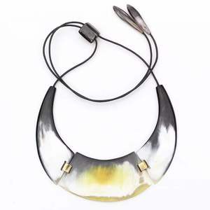 Collar de moda, collar de cadena de cuerno Natural para mujer, joyería de eslabones gruesos llamativos, accesorios de moda de cuerno de búfalo Real - Product Image 3