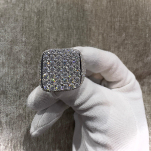 Bague de luxe pour hommes en or 10K 14K 18K Hip Hop Trend VVS Moissanite naturelle avec Alphabet arrondi en diamant complet pour les costumes de mariage - Product Image 2