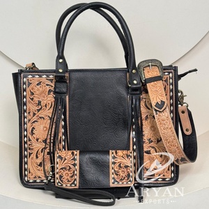 กระเป๋าถือแบบ2ชิ้นสำหรับผู้หญิงกระเป๋าหนังวัวแบบมีเครื่องมือที่หรูหรากระเป๋าถือ & กระเป๋าจัดระเบียบทำด้วยมือ - Product Image 1