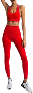 Conjunto de entrenamiento para mujer, conjuntos de 2 piezas, mallas de Yoga sin costuras con Sujetador deportivo, camiseta sin mangas, conjuntos de gimnasio, conjuntos a juego, varios colores - Product Image 2