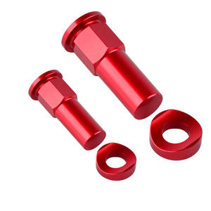 Kit <span class=keywords><strong>de</strong></span> tuercas <span class=keywords><strong>de</strong></span> <span class=keywords><strong>seguridad</strong></span> y arandelas cónicas <span class=keywords><strong>de</strong></span> aluminio CNC OEM rojas - Sujetadores universales anodizados para ruedas <span class=keywords><strong>de</strong></span> motos <span class=keywords><strong>de</strong></span> cross y motocicletas - Product Image 3