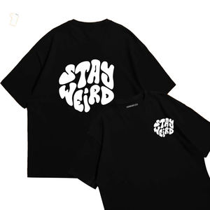 Camiseta de verano para hombre de High Street 100% algodón de secado rápido 280G cuello redondo diseño suelto con 3D para estampado de soplo para Fitness - Product Image 3