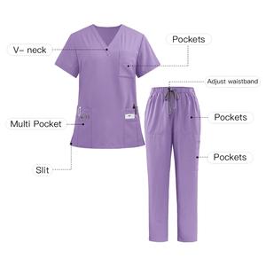 Pantalones de cintura alta personalizados, uniformes de enfermería, conjuntos de uniformes médicos para enfermeras, uniformes de hospital, uniformes médicos - Product Image 3