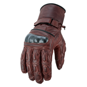 Red Stonewash Motorbike Armoured Thinsulate Leather Gloves Motorcycle Auto Racing Wear Genuine Leather Gloves For Men - Product Image 2