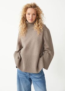 Pull décontracté en pur cachemire pour femmes, ample et épais, col haut et rond, nouveau style pour l'été, grande taille - Product Image 6