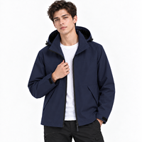 Blouson Moto Décontracté Automne-Hiver avec Fermeture Éclair, Coupe-Vent, Anti-Taches, à Capuche, Tendance Classique, Doublure Simple en Maille Respirante