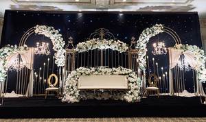 Royal Look <b>Wedding</b> Stage Candle Back Wall Designer <b>Wedding</b> Stage Back Candle <b>Frames</b> Grand <b>Wedding</b> Stage Back <b>Frame</b> - Product Image 2