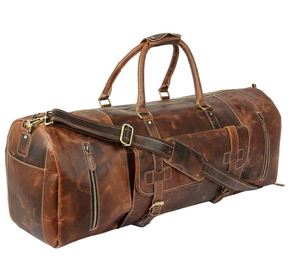 Mens Leather Duffle <b>Bag</b> Vintage Custom Heavy Duty Large <b>Fitness</b> Travel Duffle <b>Bag</b> in Leather <b>Bag</b> - Product Image 6