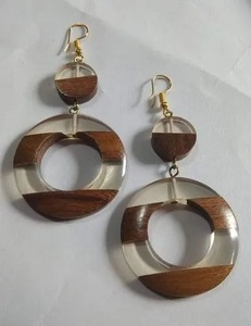 Ensemble collier et boucles d'oreilles pendantes en résine faits à la main pour femmes, accessoires de mode, boucles d'oreilles en résine, moule pour boucles d'oreilles en résine - Product Image 5