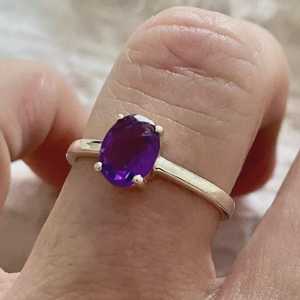 Anillo de declaración de Plata de Ley 925 hecho a mano para mujer, piedra preciosa Natural blanca de amatista, corte ovalado minimalista - Product Image 2