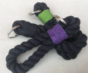 Porte-clés en corde noire, porte-clés nautique, porte-clés en corde noire - Product Image 1