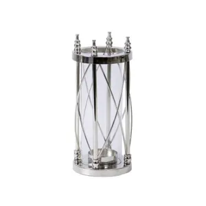 Stainless Steel Mirror Polished Table Top Indoor Lantern Metal and Glass Wedding amnd Events Decoration Lanterns