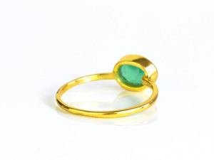 Anillo de Plata de Ley 925 y GEMA de ónix verde, anillo con forma ovalada, oro, piedras preciosas naturales, 10x8mm - Product Image 2