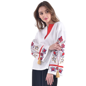 Top elegante de túnica estampada de algodón para mujer Top de túnica de algodón floral Top túnica estampada informal y Top para mujer Túnica y Tops - Product Image 1