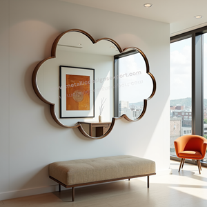Elegant Modern Decorative Cloud-Shaped <b>Mirror</b> with Frame <b>for</b> Wall Enhance Living Room Bedroom Office Style Home Usage - Product Image 6