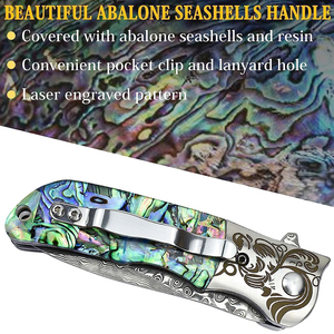 Couteau pliant en acier de Damas, couteau de poche pliant professionnel de petite taille pour l'extérieur, vente en gros, design 2025, couteaux de camping en plein air - Product Image 3