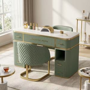 <span class=keywords><strong>Mesa</strong></span> de Manicura Moderna de Lujo con Superficie de Mármol, Colector de Polvo, Cajones de Almacenamiento, Escritorio de <span class=keywords><strong>Uñas</strong></span> Móvil, Muebles <span class=keywords><strong>para</strong></span> Salón de Belleza - Product Image 3