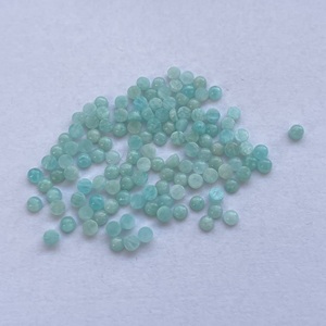 2มม. 4มม. 6มม. พลอยอะมาโซไนต์สีเขียวน้ำเงินธรรมชาติเรียบแบนหลังเรียบอัญมณีหลวมราคาโรงงานขายส่ง - Product Image 4