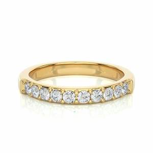 Anillo de Compromiso de Media Eternidad con Diamantes de Corte Redondo para Mujer - Product Image 1