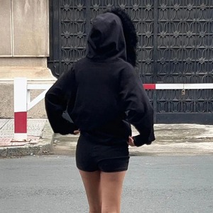 New Men's Winter Black Canvas Zipper Split Printed Plush High Street YK2 Style Loose Warm Coat - Product Image 4