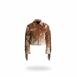 Nouvelle veste bomber en daim vintage de luxe personnalisée de style western avec logo sur le devant, veste de cow-boy marron pour hommes - Product Image 1