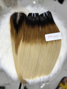 Mic Hair Venta al por mayor 3 tonos máquina recta trama doble 100g extensiones de cabello ondulado cutículas alineadas cabello humano virgen vietnamita - Product Image 4